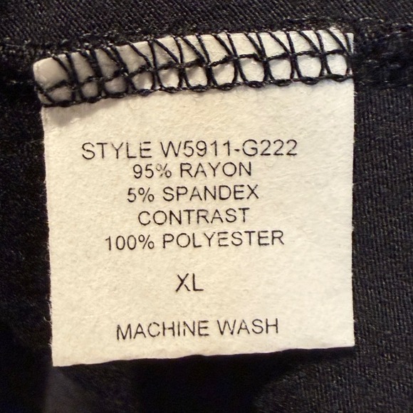 Loveappella Darbi V-Neck Mixed Material Knit Contrast Tunic Top Black Floral XL - Picture 11 of 16